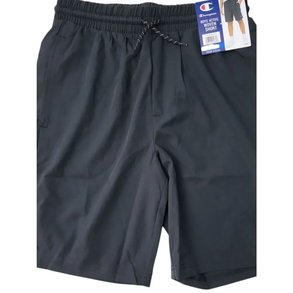 Champion Boys' Active Woven Shorts - Black Size 8